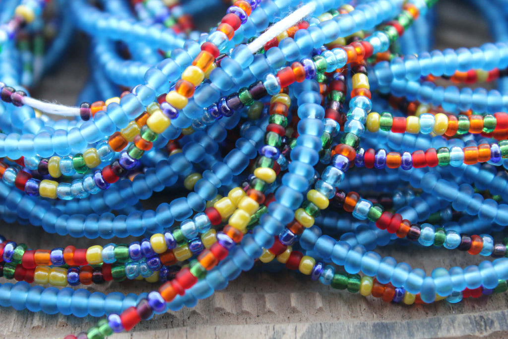 the 50/50 Ghana Waist Bead Set - 50 Solid + 50 Multicolored (100 Strands Total)