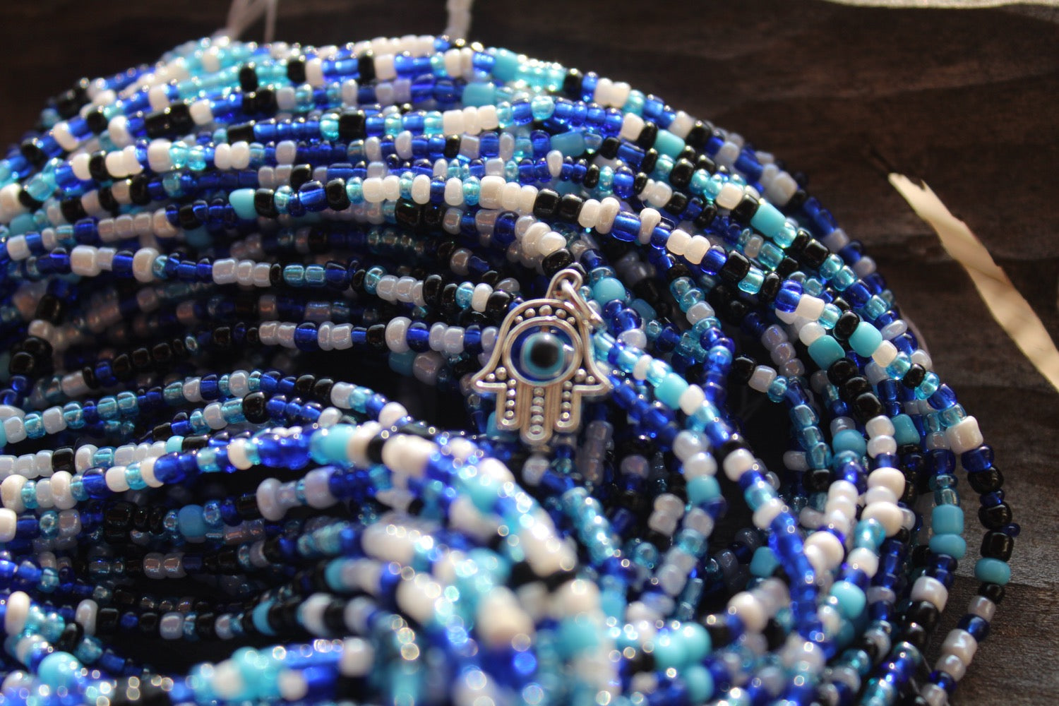 The Eye Of Protection - 50 Strand Ghana Wholesale Waist Bead Bundle