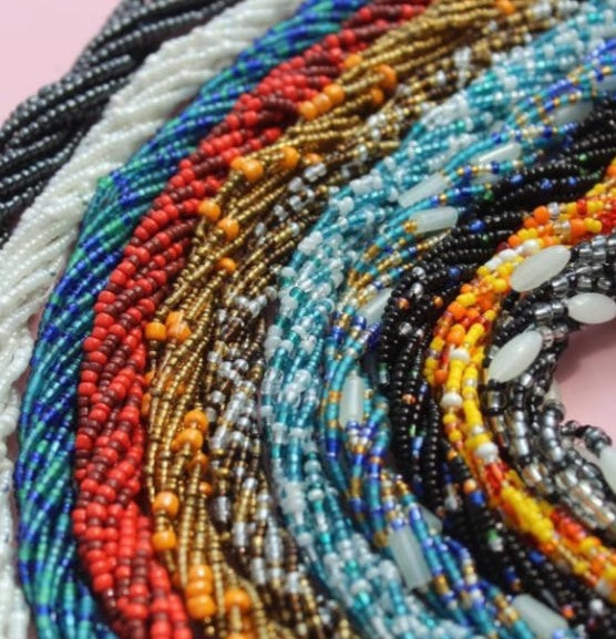 Authentic Ghanaian Waist Beads – 100 Strands Wholesale Bundle
