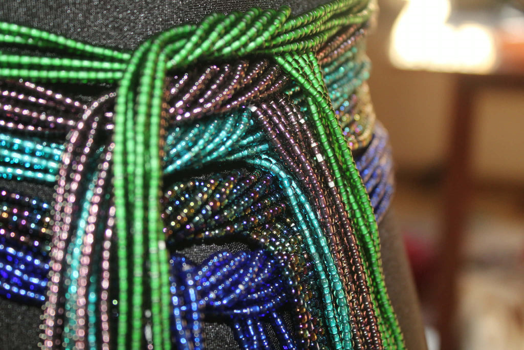 Black Peacock Waist Bead Set | 25 Authentic Ghana Waist Beads